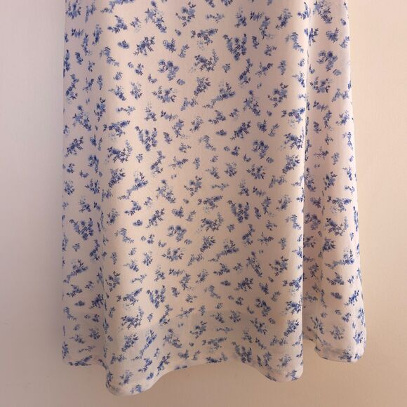 Pink Rose Ditsy Floral Mini Dress Off Shoulder Puff Milkmaid Y2K Cottage Core S - Picture 7 of 7